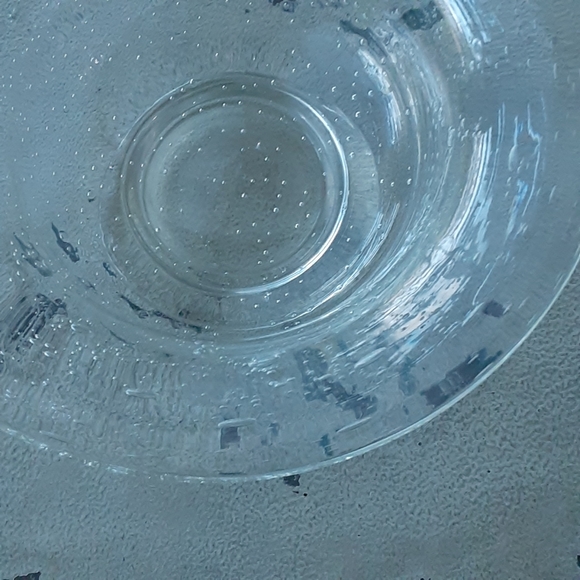 Seeded Glass, Clear,  Footed,  Contemporary Bowl - Picture 3 of 8